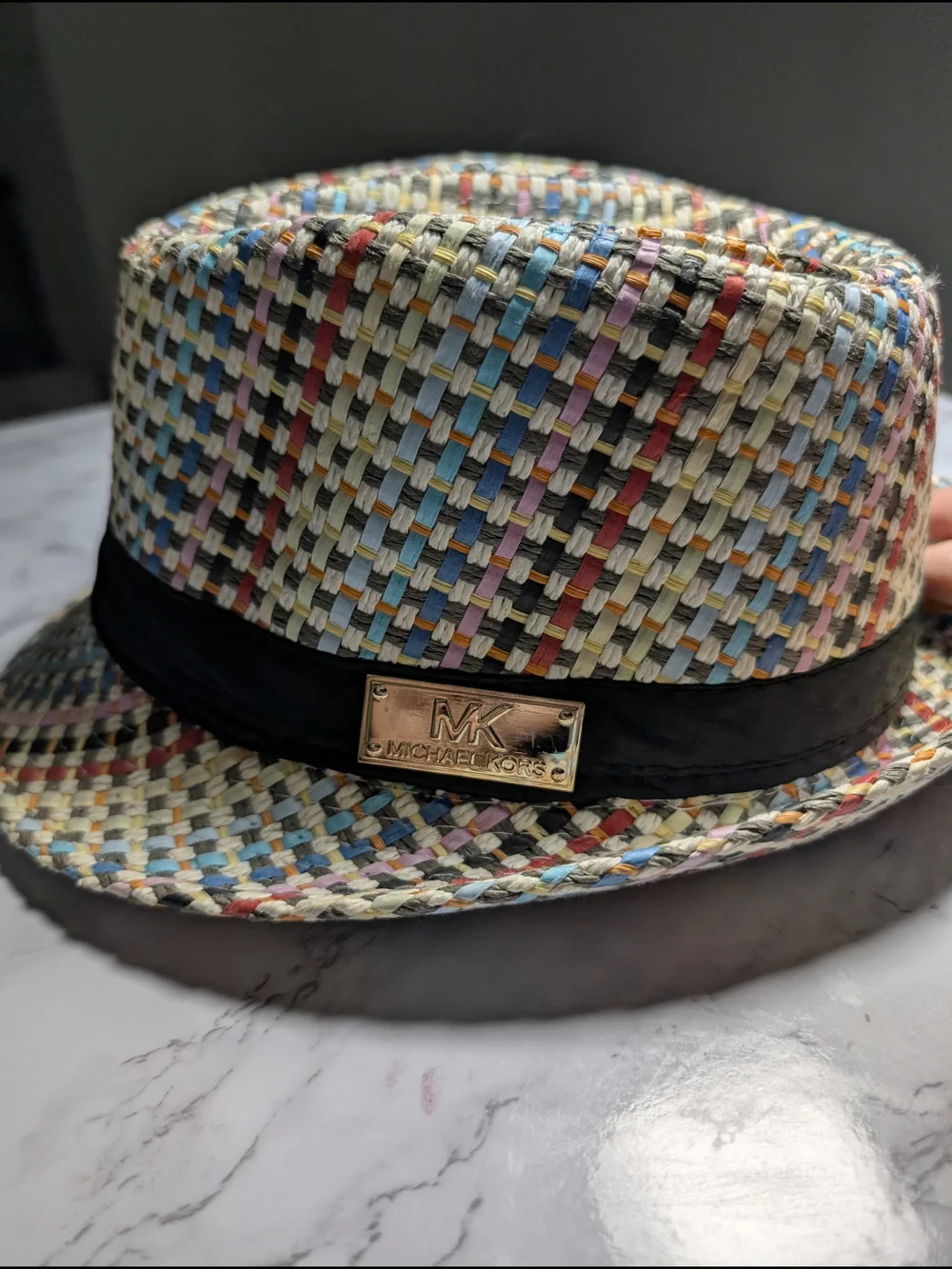 Michael Kors Multicolor Woven Fedora Hat
